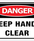 Keep Hands Clear Safety Sign 8x12in Aluminum Metal Sign Industrial Hazard Alert For Farm Factory Gear Work Zone Wall Decor Heavy Duty Outdoor Indoor Use
