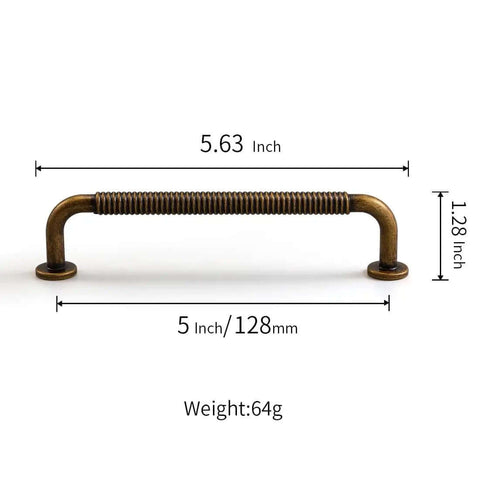 10 Pack Vintage Bronze Cabinet Pulls 5 Inch Hole Center Aged Brass Drawer Handles Solid Zinc Alloy Top Shelf Hardware with dimensions