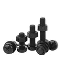 Black Nylon Round Head Phillips Screws And Nuts Kit With Flat Washers Plastic Pan Two Piece Hardware Set DIY Ready For Indoor And Outdoor Projects Durable Easy Install And Strong Threads For Quick Adjustments, black screw set