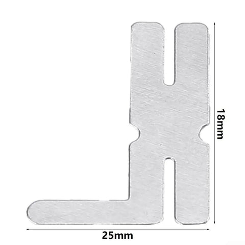 100 Pieces Nickel Plated Steel Welding Sheets 25x18mm For Battery Pack Spot Welds Lithium And NiMH Batteries with dimensions