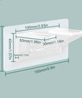 Diagram showing dimensions of heavy duty shelf pegs with self adhesive brackets for kitchen cabinets no drill install shelf clips