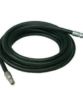 Heavy Duty 3/8 Inch By 100 Foot High Pressure Chassis Grease Hose Featuring Dual Steel Wire Braid Reinforcement Rated For A Beefy 4000 Psi, coiled on a white background.