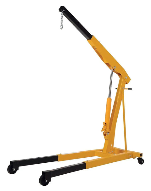 Hella Rugged Badass Portable Engine Hoist Shop Crane With Telescopic Boom And Four Height Settings Manual Hydraulic Pump