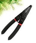 Multi-Functional Electrical Wire Stripper Pliers With Ergonomic Non-Slip Handle For Coax Cable And Insulated Terminals Crimping Tool Steel Electrician Grips with black rubber handles.