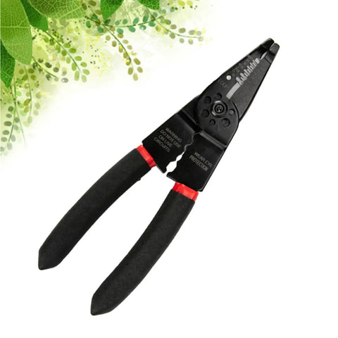 Multi-Functional Electrical Wire Stripper Pliers With Ergonomic Non-Slip Handle For Coax Cable And Insulated Terminals Crimping Tool Steel Electrician Grips with black rubber handles.