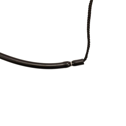 Close-up of black rubber sling and tubing of Heavy Duty Hawaiian Sling Speargun Pole With Black Rubber Sling And Fresh Tubing.