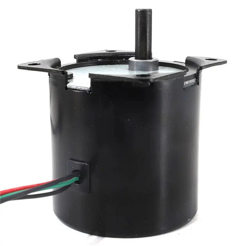High Torque Permanent Magnet Synchronous Motor 40W 110 To 220V AC Low Speed For DIY Projects RC Cars E Scooters And Small Appliances CW CCW 2.5 5 10 15 20 30 50 60 80 110 RPM, black exterior, side view.