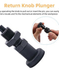 Tough As Nails Carbon Steel Retractable Spring Plunger Ball Nose Push Fit Handle With Return Knob M20 Thread Indexing Pin