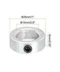 Heavy Duty Workhorse 0.6 Inch Bore Zinc Plated Carbon Steel Shaft Collar Clamp with Set Screw Style Silver Two Pack for Motor Bases