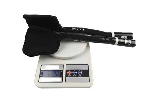 Carbon TT Handlebar Aero Bars Tri Bars For Mountain And Road Bike 31.8mm Gloss White on digital scale showing weight