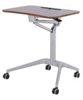 Legit Sturdy Height Adjustable Laptop Desk With Quick Pneumatic Lift Ball Bearing Casters For Seamless Sit Stand Home Office Setup, compact and mobile.