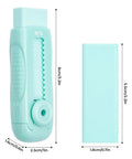 4 Pack Cute Retractable Eraser Set For Kids With Push Pull Design, sliding pencil eraser in blue with dimensions shown