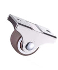 Four Piece One Inch Directional Caster Wheels Equipped With Quiet Rubber Treads And Precision Ball Bearings for easy furniture movement.