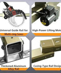 No Sweat 150W Circular Saw Guide Rail Kit With Adjustable Cutting Depth And One Touch Lift Built For Quick Wall Renovations Door Cutouts And Ridiculously Smooth 200 Cm Tracking, featuring various guide rail components.