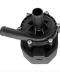 Heavy Duty Electronic Water Pump For Tesla Model S 85D Awd regulates coolant flow, black plastic material, top view with hose and connectors.