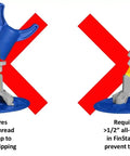 Diagram showing installation requirements for adjustable concrete support stand for one half inch coil rod with up to one and three quarters inch vertical adjustment.