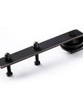 Oil Rubbed Bronze Sliding Barn Door Hardware Kit With J-Shape Rollers For Interior Doors close-up view