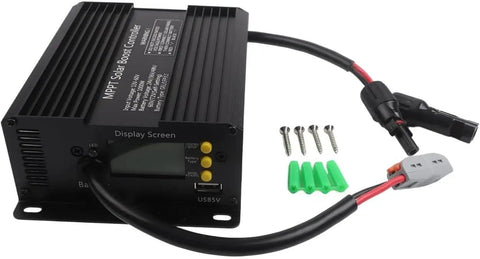 Built Tough 1000W Solar Charge Controller 24V To 72V No Nonsense Battery Charger with display screen and connectors.