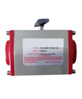 Tough As Nails Pneumatic Actuator Cylinder Built For Heavy Industrial Workloads So You Get Rock Solid Performance With Plug And Play Setup And Zero Hassle Maintenance In Your Shop, double acting air cylinder with warning label.