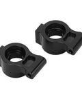 Pair of black CNC-machined Beefy Aluminum Alloy Rear Axle Cup For 1x10 RC Cars, Precision Fit Rear Hub Carrier Wheel Seat, High Strength