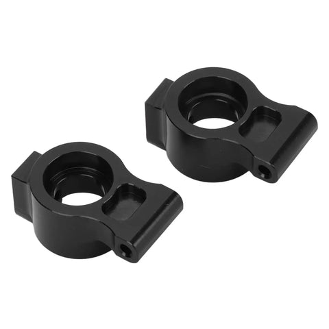 Pair of black CNC-machined Beefy Aluminum Alloy Rear Axle Cup For 1x10 RC Cars, Precision Fit Rear Hub Carrier Wheel Seat, High Strength
