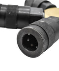 Flat Round Pneumatic Manifold Kit With Three 3/8 Inch Steel Automotive Couplers And One 3/8 Inch Steel Plug Preassembled For Fast Setup