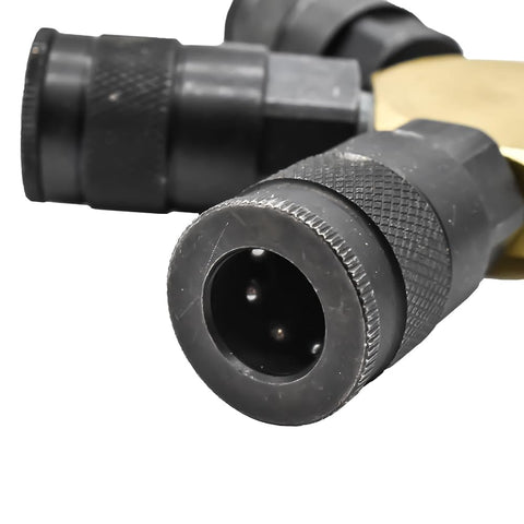 Flat Round Pneumatic Manifold Kit With Three 3/8 Inch Steel Automotive Couplers And One 3/8 Inch Steel Plug Preassembled For Fast Setup