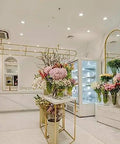 Recessed Lighting Housing Trim Kits Aluminum Embedded Panel Light for Home Indoor Gold, Led Ceiling Spotlight Floodlight Decorative Fixture Embedded Integrated White Light_5w illuminating a flower shop interior.