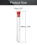 Clear Plastic Test Tubes With Red Caps 100 Pack 13mm By 100mm Mini Tubes With Lids Leak Proof Snap Caps Perfect For Diy Jewelry Beads Powder Spices Liquids Yeast Samples And Lab Experiments. 13mm x 100mm clear tube size