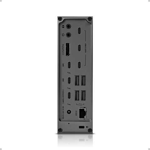 Thunderbolt Five Dock Packing Twenty Ports And Ten Gigabit Ethernet Kickass Connectivity Straight Up Powerhouse Hub USB-C ports and connectors view.