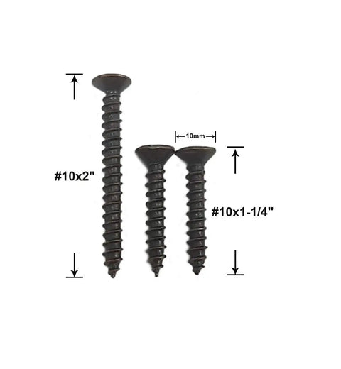 Mounting screws for Heavy Duty Zinc Die Cast Handrail Bracket Set, Powder Coated Matte Black, 10 Pack With Mounting Hardware, Made In Taiwan