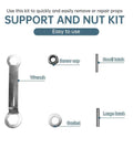 Electric Outboard Propeller Nut Kit For Quick Propeller Replacement And Pin Repair Easy Disassembly wrench and pins displayed