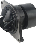 Premium Heavy Duty Water Pump Replacement For Dodge Ram 2500 And 3500 With Cummins 6.7L Turbo Diesel Engines From 2007 To 2012 showing side profile with black coated housing.