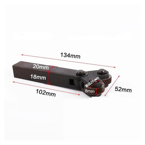 Lathe Knurling Tool Kit With Mesh Knurling Tool Holder And Straight Wheel Single Wheel Linear Pitch Knurling Set dimensions