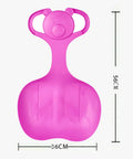 Family Snow Sled For One Person Flexible Cold Resistant PP Toboggan With Comfortable Handle, 22x14 inch, rose red