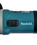 Close-up of Heavy Duty Quarter Inch Sjs Die Grinder With Six Point Six Amp Motor Pushing Up To Twenty Eight Thousand Rpm Variable Speed Trigger in teal.