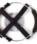 Ridgeline Full Brim Hard Hat With 4 Point Ratchet Suspension Matte Black Graphite Pattern internal view of suspension system