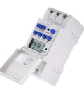 Weeklong Programmable Timer Relay With 16 On Off Schedules 110V 15A 3000W Digital Time Switch LCD Display Din Rail Mount For Industrial Automation Lighting Control
