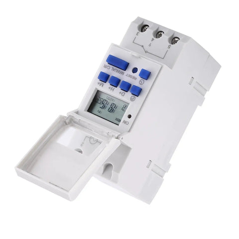 Weeklong Programmable Timer Relay With 16 On Off Schedules 110V 15A 3000W Digital Time Switch LCD Display Din Rail Mount For Industrial Automation Lighting Control