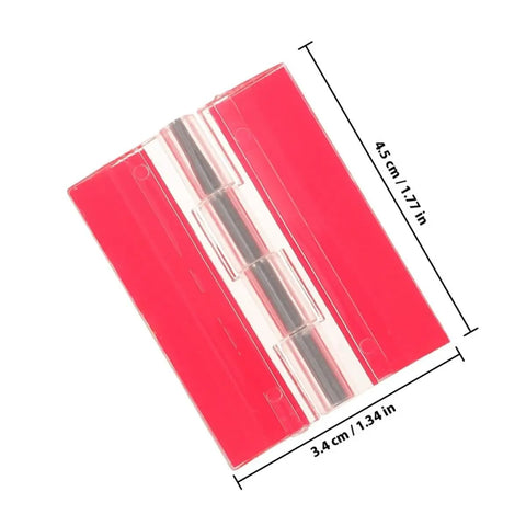 Clear Self Adhesive Acrylic Hinges For Cabinet Doors And Small Boxes 45x34mm Replacement Plastic on red background
