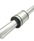 Close-up of the optical axis rail from the 100mm CNC Linear Stage Actuator With Double Optical Axis Rails, 1605 Ball Screw, Nema23 Motor