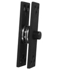 Side view of Heavy Duty 360 Degree Rotation Stainless Steel Door Pivot Hinge Hidden Wear Resistant Black Finish