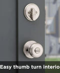 Juno Keyed Entry Door Knob And Single Cylinder Deadbolt Combo With Microban Antimicrobial Protection SmartKey Security