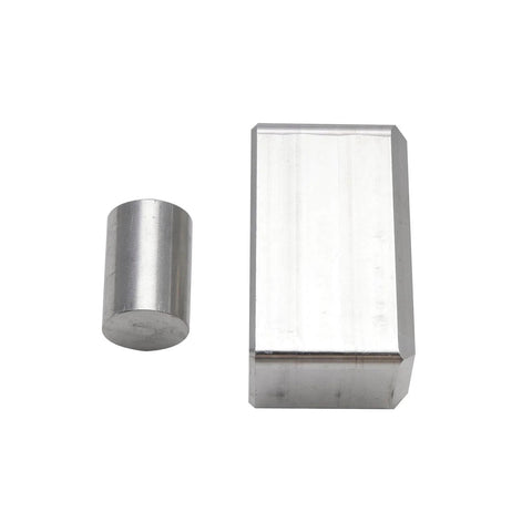 Aluminum Welding Jig Set For PM 63 Receiver Alignment Reusable Nonstick Jig - two aluminum pieces, rectangular and cylindrical forms