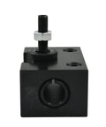 Hella Rigid Bxa 250-204 Wedge Piston Quick Change Tool Holder For CNC and Mini Metal Lathes, front view detailing adjustability.