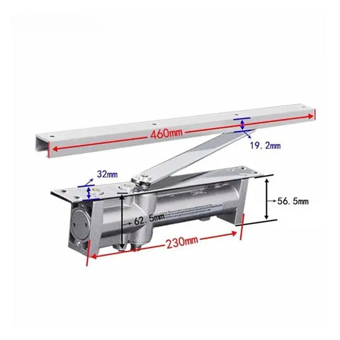 Diagram of Concealed Hydraulic Buffer Hinge With Soft Close For Cabinets And Doors Super Slick Quiet Close Thickened Body Design