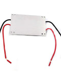 Heavy Duty Constant Current Boost Converter DC To DC Step Up Power Module with aluminum case and color-coded wires for power connections.