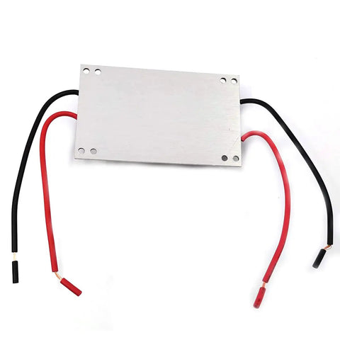 Heavy Duty Constant Current Boost Converter DC To DC Step Up Power Module with aluminum case and color-coded wires for power connections.