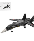 One Thirty-Fifth Scale Su-47 Berkut Fighter Jet Building Blocks Kit With Sticker MOC Military Model by Handsolo, side view.