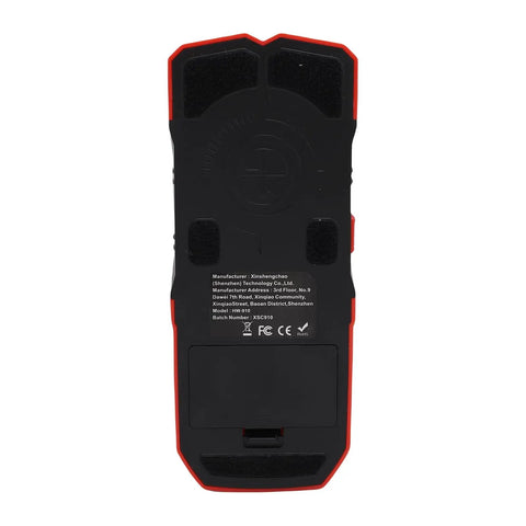 Back view of RiToEasysports Stud Finder with LCD Display, 3 Depth Settings. Shows battery compartment and grip pads.